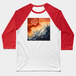 Warm-Toned Abstract Wave Desktop Wallpaper Baseball T-Shirt